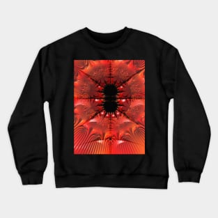 Orange Fractal Digital Design Crewneck Sweatshirt